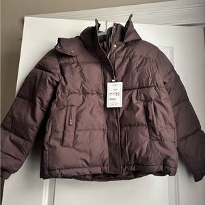 Women’s Maroon Puffer Jacket
